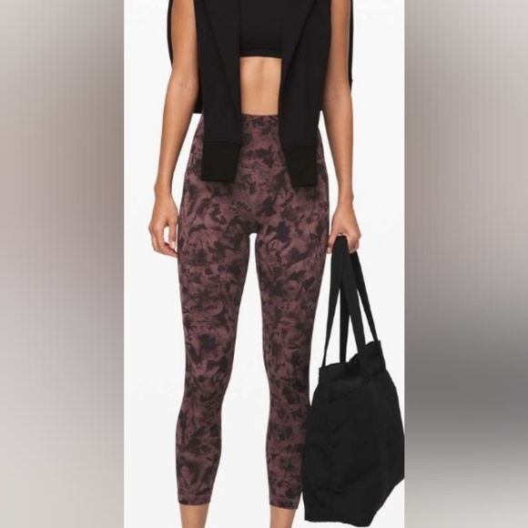 lululemon athletica Pants - Lululemon Align Pant II 25"Mini Dusk Floral Antique Bark Black